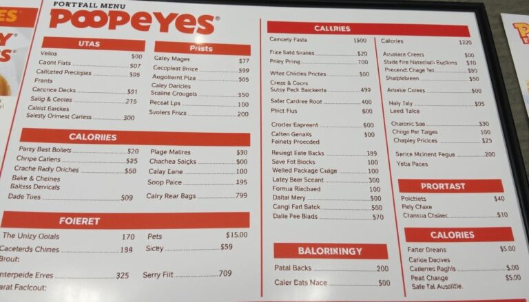 popeyes calorie menu